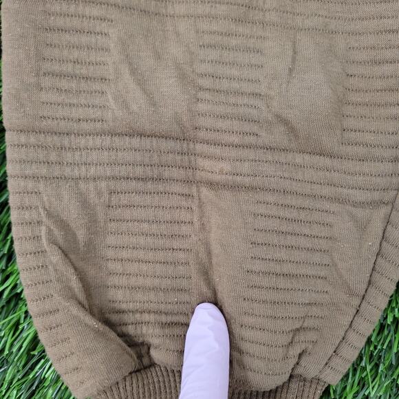 Vintage 90s Korman MOD Cable Sweater Medium 20x23 Crop Taupe - Picture 5 of 14